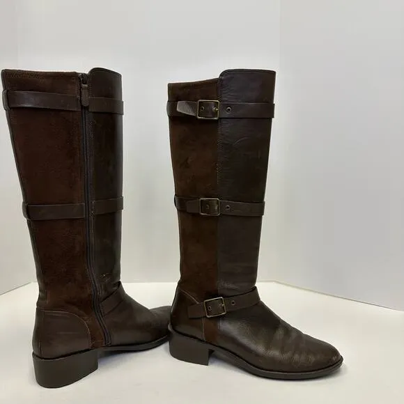 Cole Haan Brown Leather &amp; Suede Knee-High Boots - Size 7