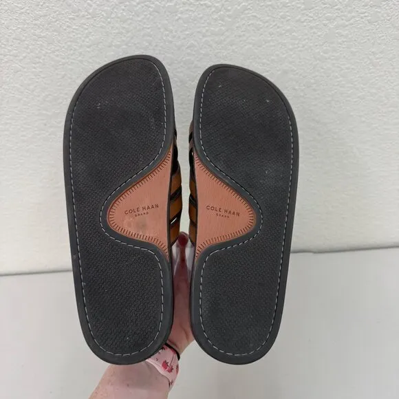 Cole Haan Feathercraft Woven Leather Slide Sandals Shoes C30861 Mens size 10 M