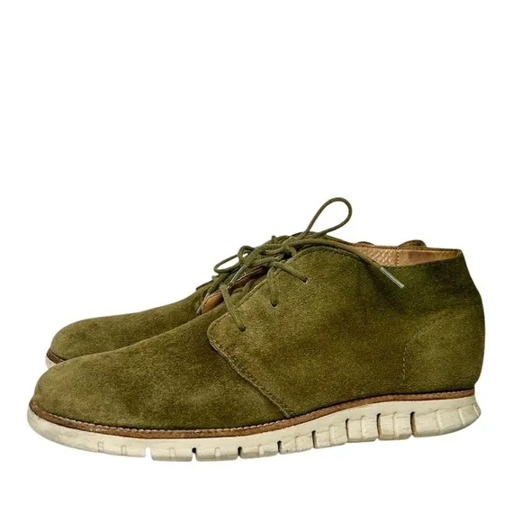 Cole Haan Grand Øs Olive Green Suede Chukka Ankle Bootie Men's Shoes Size 11.5
