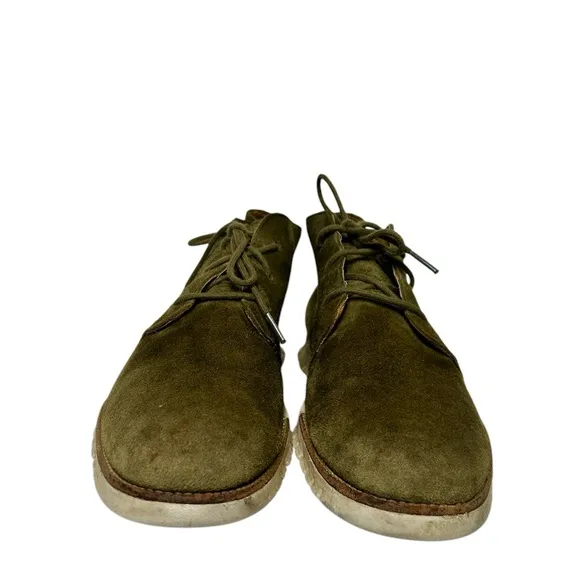 Cole Haan Grand Øs Olive Green Suede Chukka Ankle Bootie Men's Shoes Size 11.5