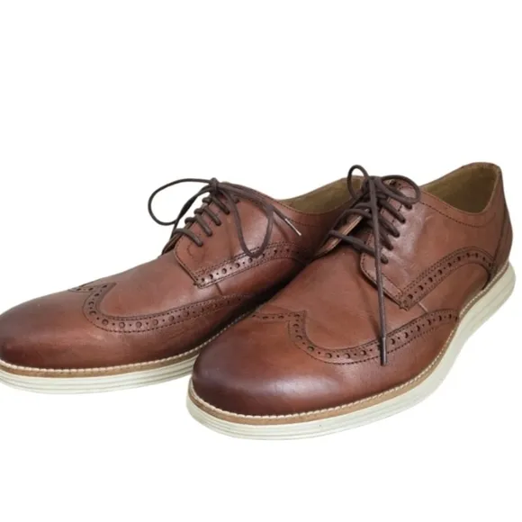 COLE HAAN Grand Wingtip Mens Dress Shoes 11M Brown Lace Up