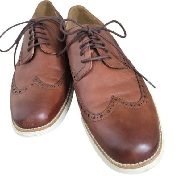 COLE HAAN Grand Wingtip Mens Dress Shoes 11M Brown Lace Up