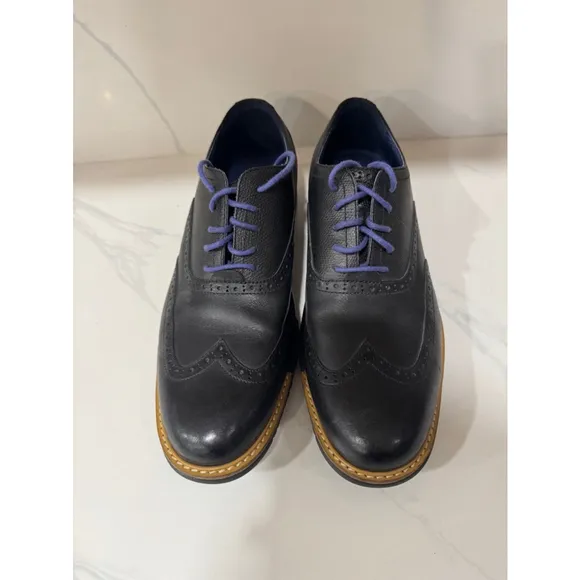 Cole Haan Great Jones Wingtip Oxford Shoes Black Mens Size 10.5
