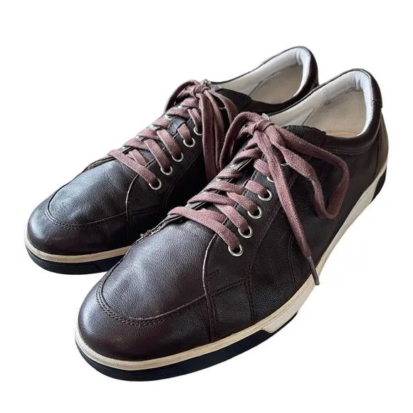 Cole Haan Men's 12 Grand Crosscourt II Sneakers Dark Brown Leather Lace Up Shoes