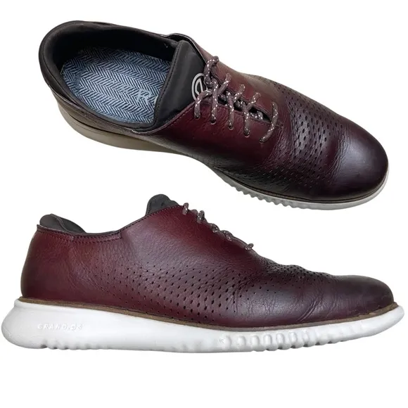 Cole Haan Men’s 2.Zerogrand Laser Wingtip Oxford Shoes 11 Regular Red Brown