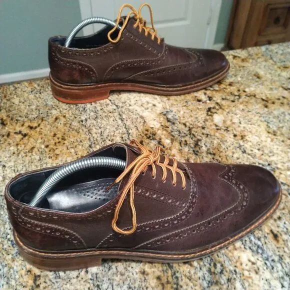 Cole Haan Men's Colton Brogue Wingtip Dress Oxford Shoes C11757 Brown Sz 9M