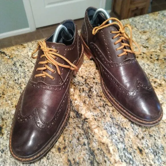 Cole Haan Men's Colton Brogue Wingtip Dress Oxford Shoes C11757 Brown Sz 9M
