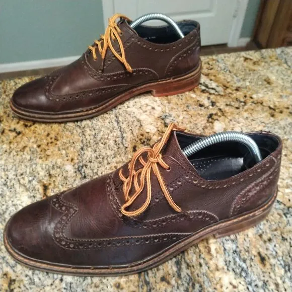 Cole Haan Men's Colton Brogue Wingtip Dress Oxford Shoes C11757 Brown Sz 9M