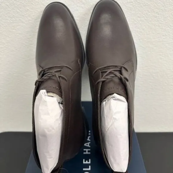 COLE HAAN Men's Hawthorne Chukka Boots Water Resistant Black Size 10 New in Box