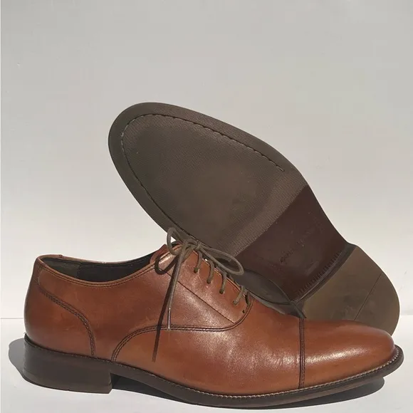 Cole Haan Men's Lenox Hill Cap Oxford Brown Size 7.5M  Lace Up Dress Shoes