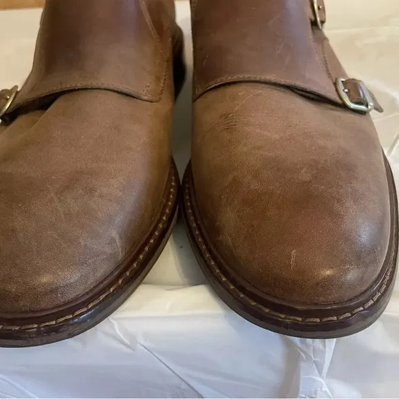 Cole Haan Men's Monk Strap Dress Shoes Size 10 M Leather Brown ( READ 👇🏼)