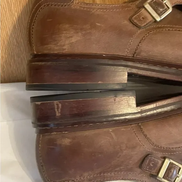 Cole Haan Men's Monk Strap Dress Shoes Size 10 M Leather Brown ( READ 👇🏼)
