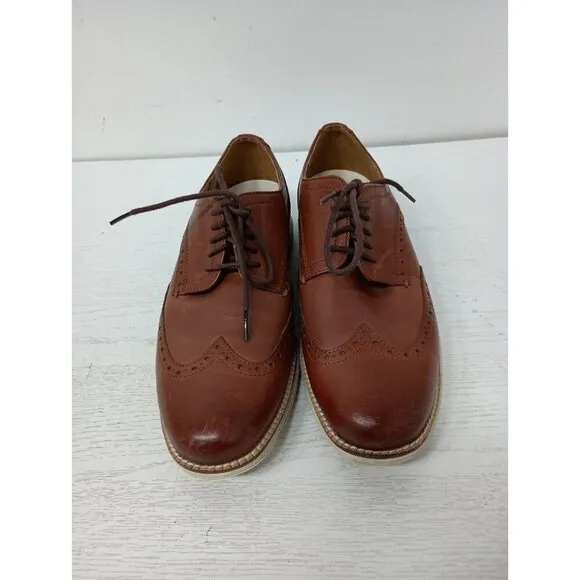 Cole Haan Mens Original Grand Wingtip Oxford Shoes Size 8.5 Chestnut Brown