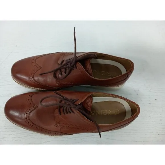 Cole Haan Mens Original Grand Wingtip Oxford Shoes Size 8.5 Chestnut Brown
