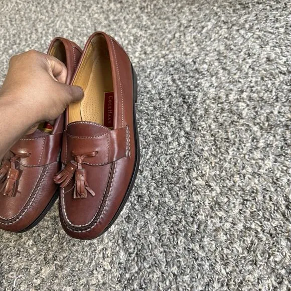 Cole Haan Men's Pinch Tassel Dress Loafer Shoes Saddle Tan Brown size 8 D