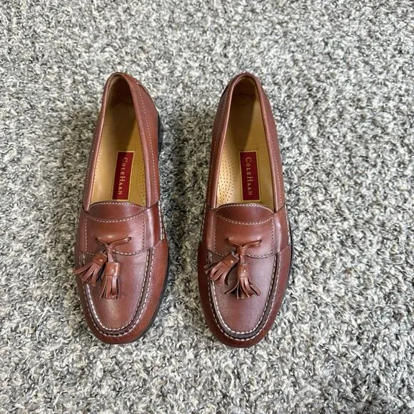 Cole Haan Men's Pinch Tassel Dress Loafer Shoes Saddle Tan Brown size 8 D