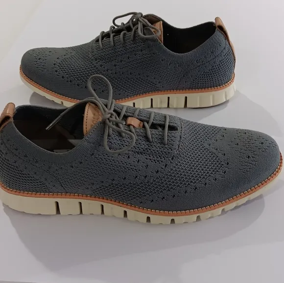 Cole Haan Mens (Size 10.5W) Ironstone/Ivory Zerogrand Oxford Shoes (NWT)