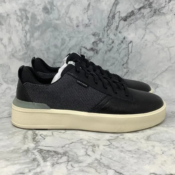 Cole Haan Mens Size 11.5W Black/Ivory GrandPrø Crew Sneaker Shoes Lace Up L10-15