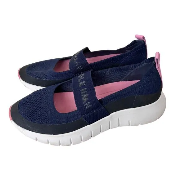Cole Haan Navy Blue Zerogrand Flex Slip On Sneakers Sz 7