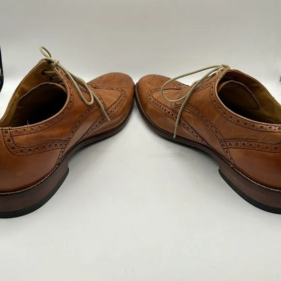Cole Haan Nike Air Men's Leather Tan Wingtip Dress Shoes Size 11.5