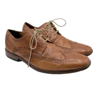 Cole Haan Nike Air Men's Leather Tan Wingtip Dress Shoes Size 11.5