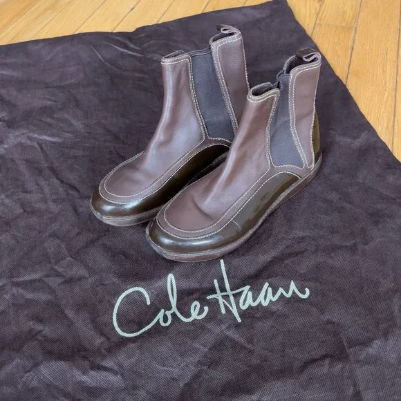 COLE HAAN Nike Air Series Waterproof Chelsea Boots, Leather, Size 7B