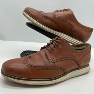 Cole Haan Original Grand Mens 10.5 Woodbury/Ivory Wingtip Oxford Dress Shoes