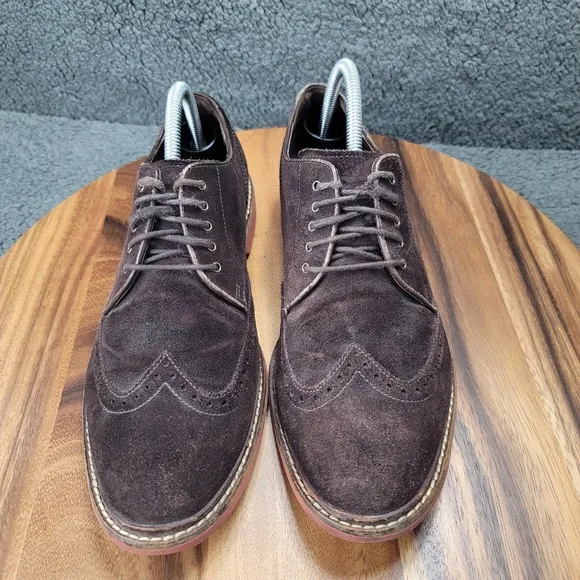 Cole Haan Oxford Shoes Mens 9.5 M Brown Suede Wingtip Dress C11870