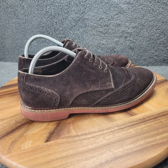 Cole Haan Oxford Shoes Mens 9.5 M Brown Suede Wingtip Dress C11870