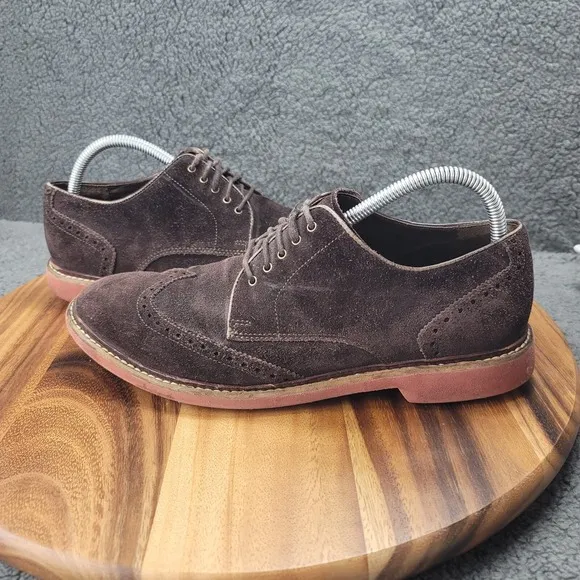 Cole Haan Oxford Shoes Mens 9.5 M Brown Suede Wingtip Dress C11870