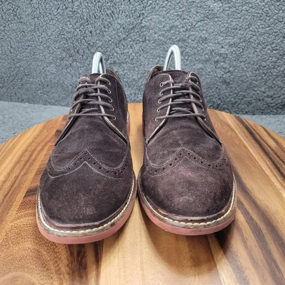 Cole Haan Oxford Shoes Mens 9.5 M Brown Suede Wingtip Dress C11870
