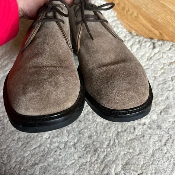Cole Haan Taupe Suede Oxford Lace Up Dress Shoes - Size 11.5D - Made in Brazil