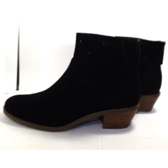 Cole Haan Womens 6B Jayne Suede  Black Laser Cut Booties New NO BOX
