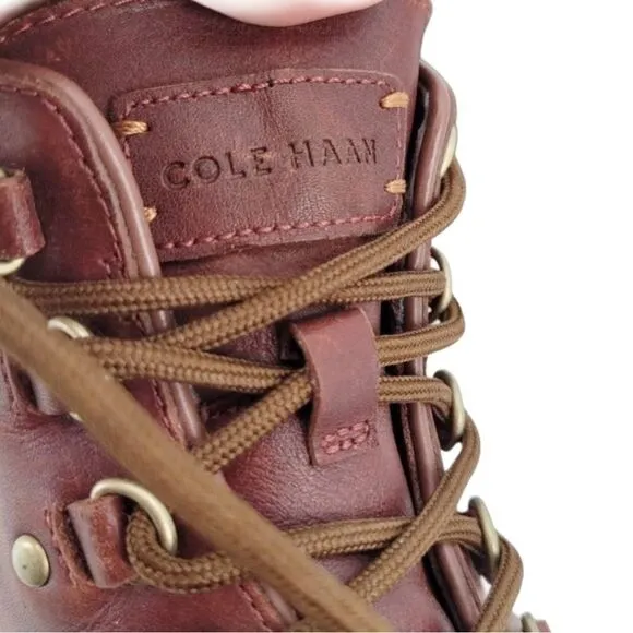 Cole Haan Women's Briana Grand Lace-up Leather Hiker Boots Size 6