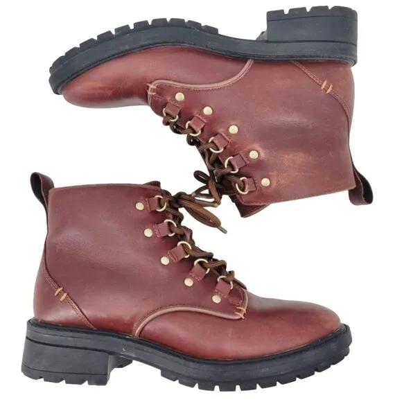 Cole Haan Women's Briana Grand Lace-up Leather Hiker Boots Size 6