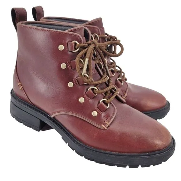 Cole Haan Women's Briana Grand Lace-up Leather Hiker Boots Size 6