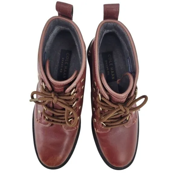 Cole Haan Women's Briana Grand Lace-up Leather Hiker Boots Size 6