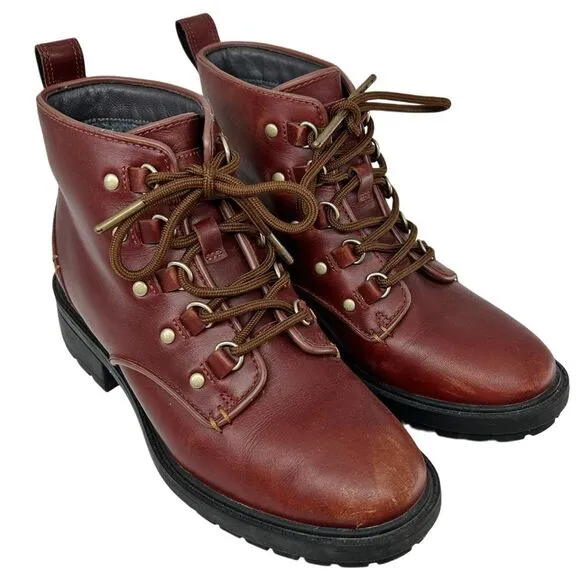 Cole Haan Women's Briana Grand Lace-up Leather Hiker Boots Size 6