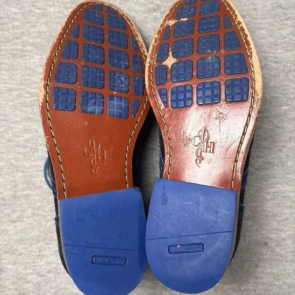 Cole Haan Mens Blue Suede Wingtip Oxford Dress Shoes Size 10M