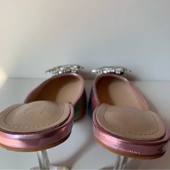 Colorful Beautiful Women’s High Heels Mule Sandals Rainbow Green Pink And Red