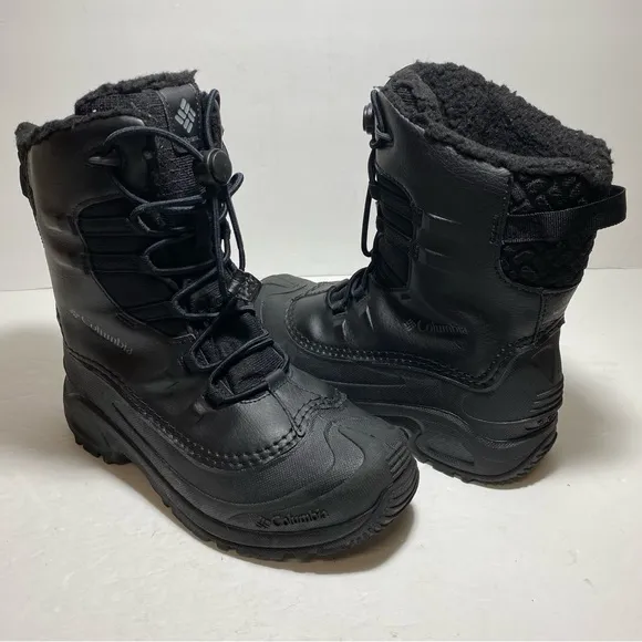 Columbia Bugaboot Celsius Waterproof Black Boots Youth Size 5