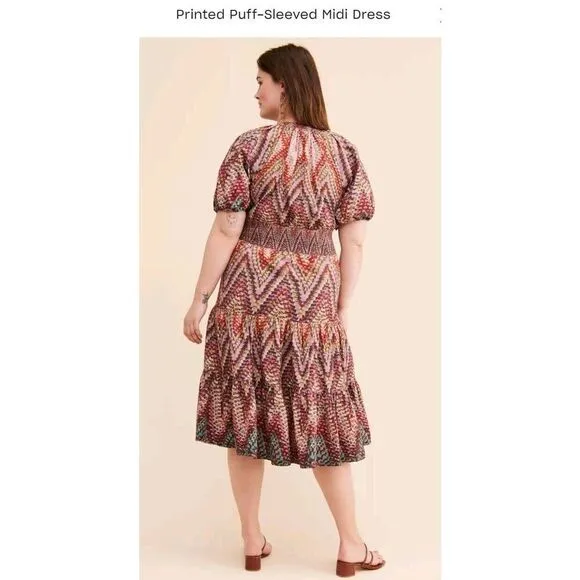 Conditions Apply Anthropologie Plus Size Puff‎ Sleeve Pink Dress Size 20W NWOT