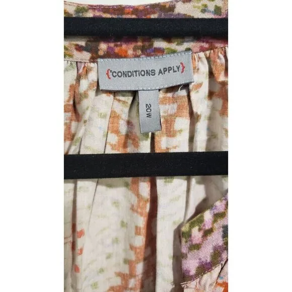 Conditions Apply Anthropologie Plus Size Puff‎ Sleeve Pink Dress Size 20W NWOT