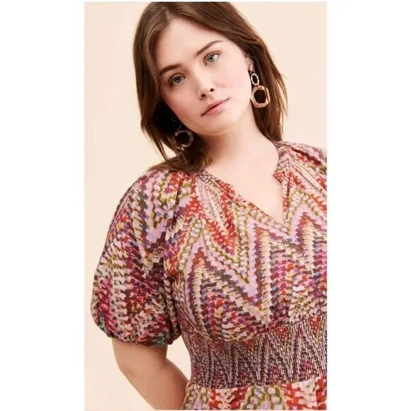 Conditions Apply Anthropologie Plus Size Puff‎ Sleeve Pink Dress Size 20W NWOT