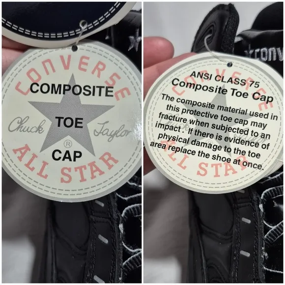 Converse All Star Black Composite Toe Work Safety Shoes Ansi Class 75 Men's 11.5