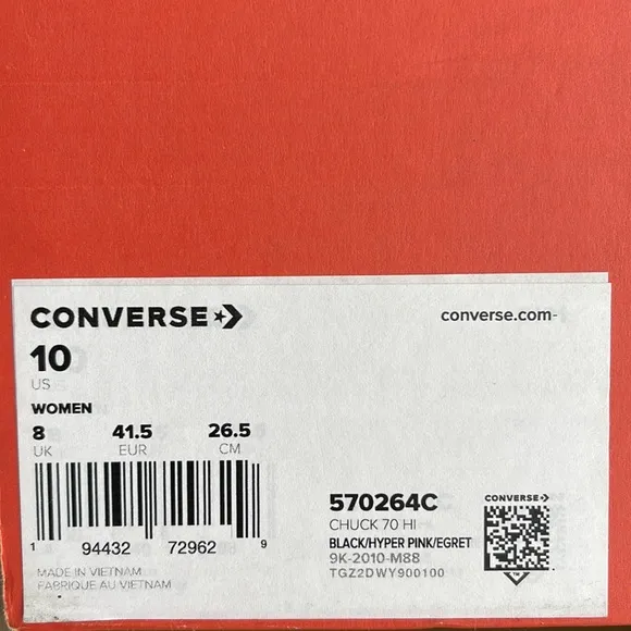 Converse Chuck 70 Hi ‘Digital Daze -Snakeskin’ WM 570264CBLACK/HYPER PINK/EGRET