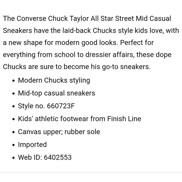 CONVERSE CHUCK TAYLOR ALL STAR STREET MID CASUAL