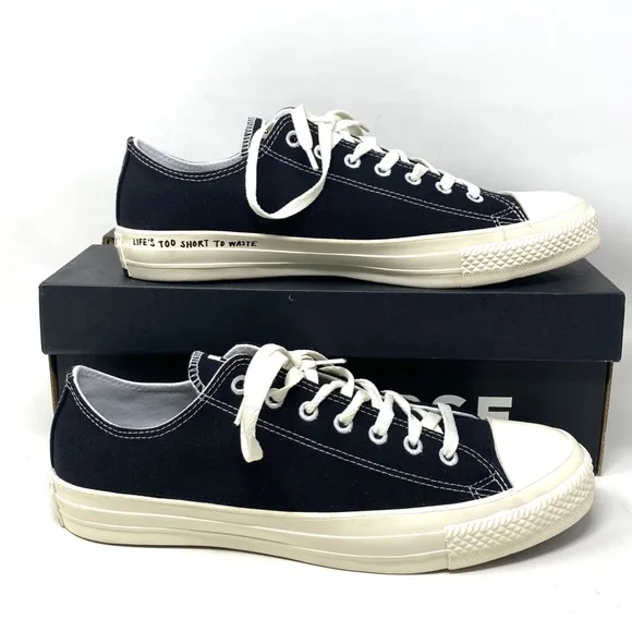Converse Chuck Taylor Black Shoes Men’s Size Canvas Low Top SB Sneakers 167250C