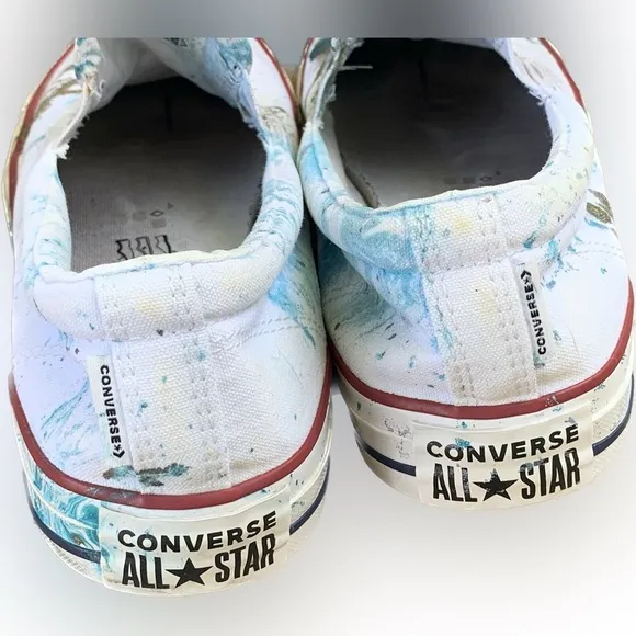 Converse Chuck Taylor Slip-On Customized Paint Splatter Skateboarding Men’s 11