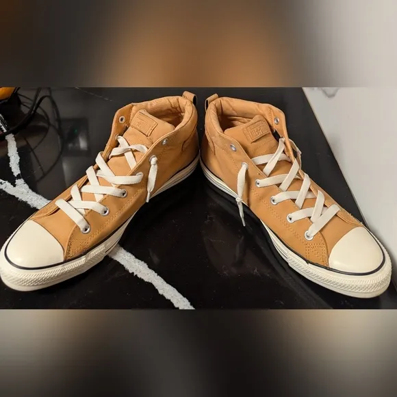 Converse Chuck Taylor Tan Suede High Top Sneakers Men's Size 12 Used Exc $140